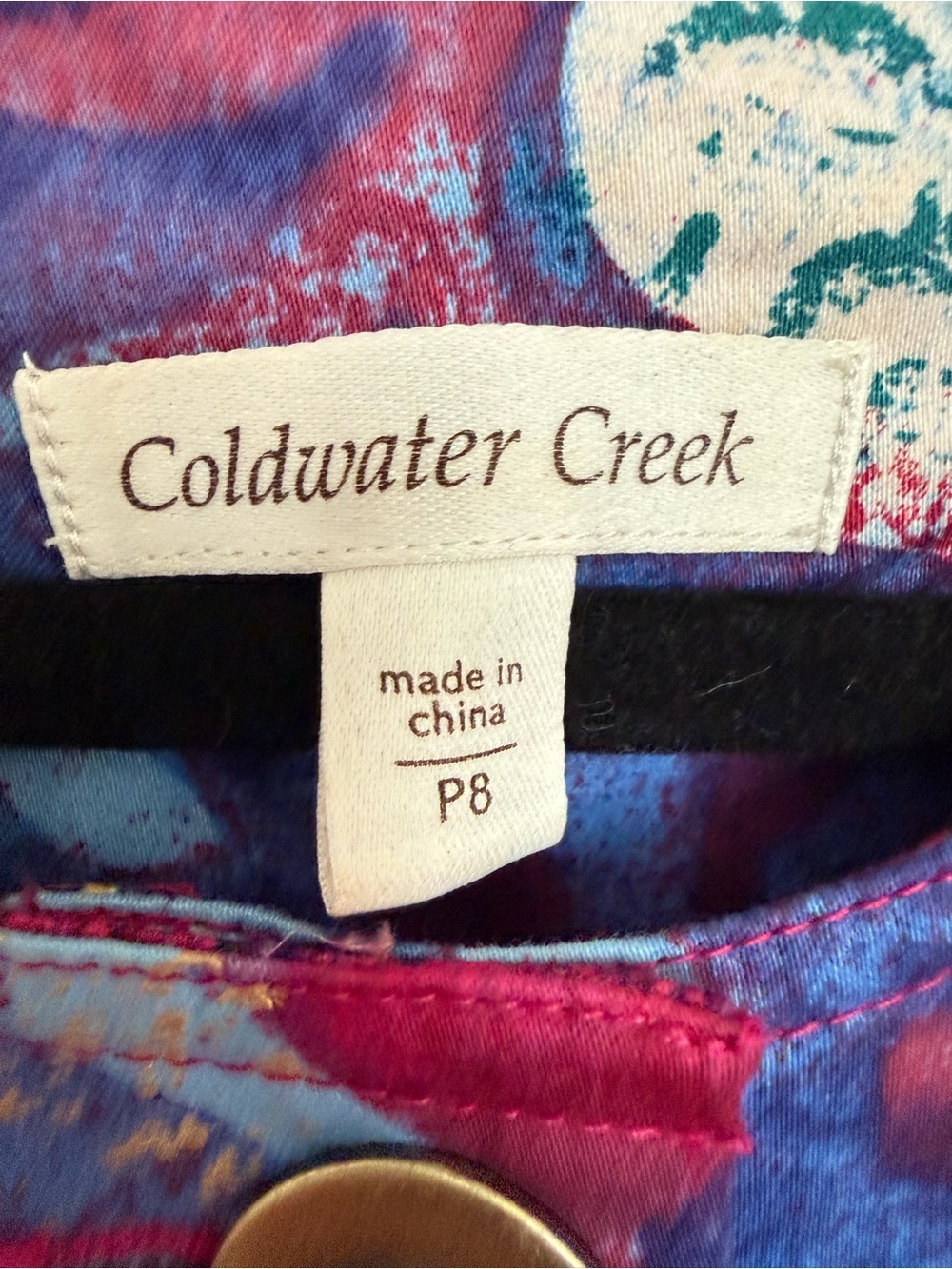 Coldwater Creek Metallic Patchwork Art Jacket Blazer Pink Boho Chic P8 - Picture 8 of 9